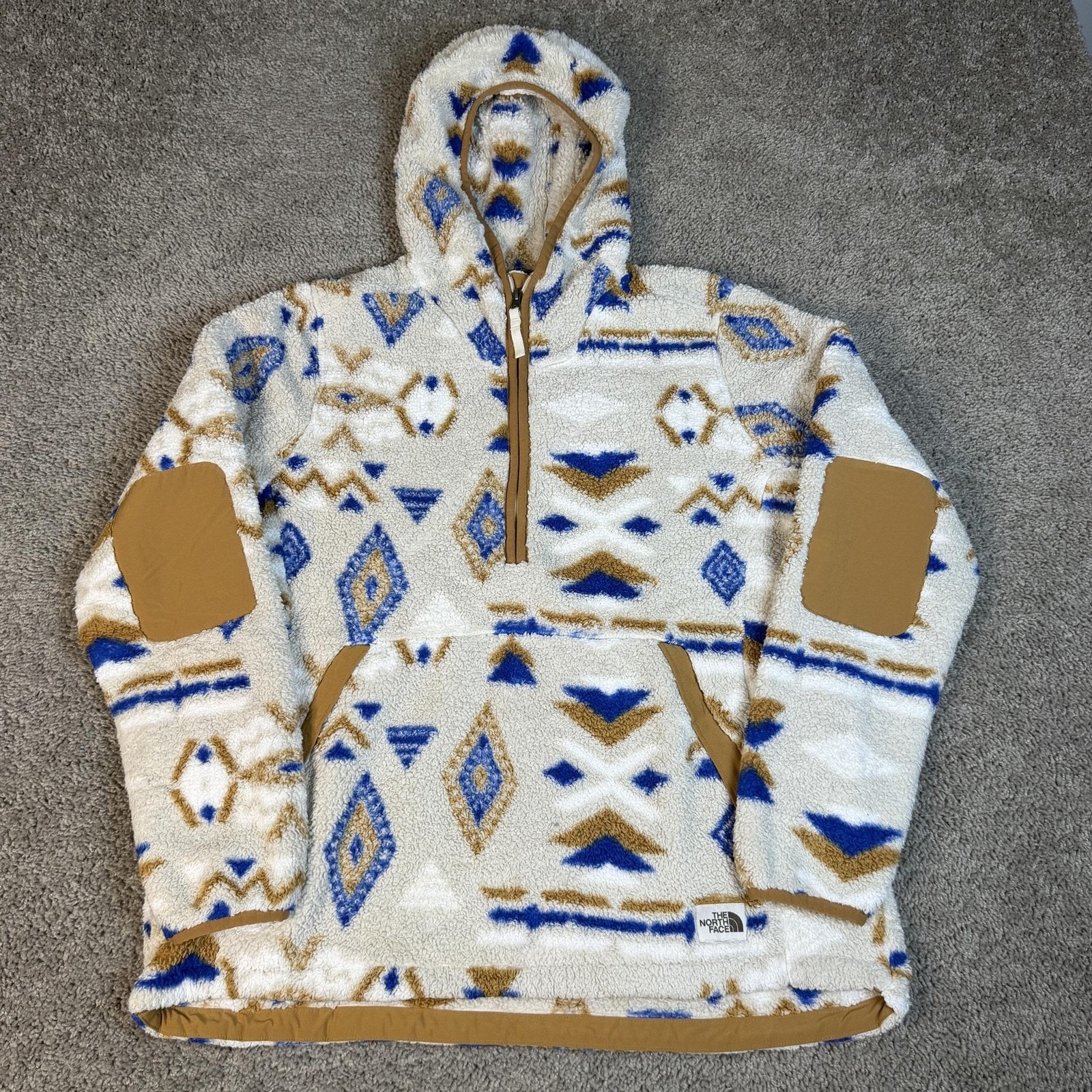 The North Face Campshire 2.0 Jacket Womens Xl Geo Aztec Pullover Sherpa 1/4 Zip